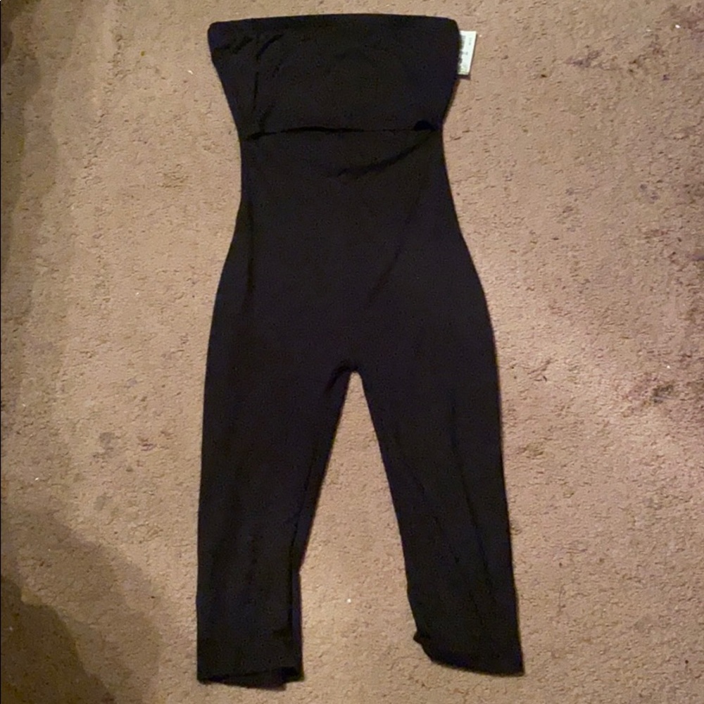 Biker short jumpsuit with cutout